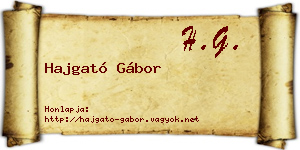 Hajgató Gábor névjegykártya